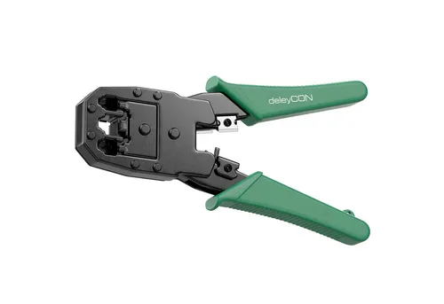 deleyCON deleyCON Crimpzange für Modularstecker Westernstecker für RJ11 RJ12 Netzwerk-Adapter