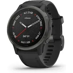 Garmin Fenix 6S Sapphire 42 mm Schwarz - Smartwatch mit GPS, Karten und Musikfunktionen, ideal für Sportler, die ein kompaktes Design und umfassende Trainingsüberwachung wünschen.