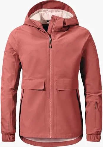 Schöffel Damen Jacket Lausanne L Regenjacke, Clasping Rose, 38 EU - Funktionsjacke mit hohem Wetterschutz dank 2-Lagen VENTURI-Technologie, wasserdicht und winddicht, ideal für aktive Frauen.