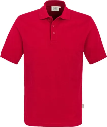 HAKRO Polo-Shirt Modell 810 in Rot - Größe L - Herren-Shirt aus 100% Baumwolle mit hochwertiger 3-Loch-Knopfleiste und extra haltbaren, bruchsicheren Knöpfen. Ideal für komfortable Freizeitlooks.