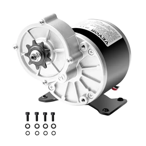 VEVOR 350W Elektrischer Gleichstrommotor 24V - Kinder-Elektrofahrzeuge mit 350W Leistung und 3000U/min für rasante Fahrten. Ausgestattet mit reinem Kupferkern für Langlebigkeit und Zuverlässigkeit, ideal für E-Bikes und Dirt Bikes.