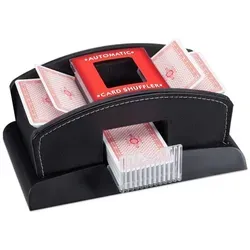 Relaxdays Elektrischer Kartenmischer - Mischmaschine für 2 Decks, ideal für Standard-Spielkarten, sorgt für schnelles und einfaches Mischen