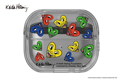 Samsung Keith Haring Heart Clear Case für Galaxy Buds3 - Schutzhülle im einzigartigen Keith Haring Design, perfekt für stilvolle Aufbewahrung und Schutz Ihrer Galaxy Buds3.