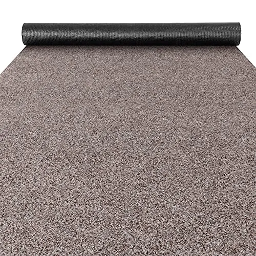 ANRO Fußmatte Schmutzfangmatte Teppich Läufer Sauberlaufmatte rutschfest Indoor Outdoor abwaschbar für Flur Eingang Poet Meterware Beige 100 x 100 cm (Rechteckig)