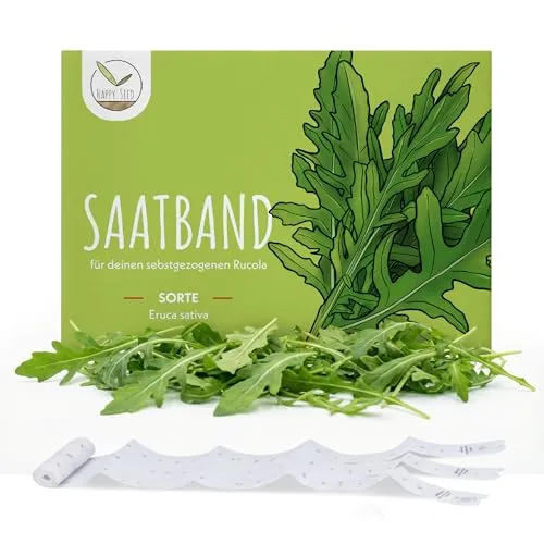 5m Saatband Rucola Samen (Eruca sativa) - Aromatisch, nussige Salatrauke ideal für die Anzucht im Garten, Balkonkasten & Gemüsebeet