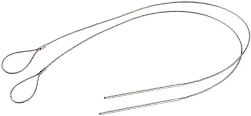 Rosenstein & Söhne Grillspieße Edelstahl: Edelstahl Schaschlikdraht, 2er-Set (BBQ-Drähte, Grill-Aufspieß-Drähte, Schaschlik)