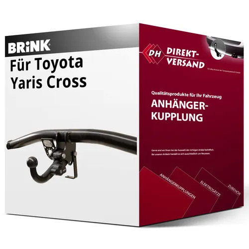 Brink Abnehmbare Anhängerkupplung für Toyota Yaris Cross (09.2020-jetzt) - Anhängerkupplung von Brink, abnehmbar, ohne Eintragung in Fahrzeugpapiere, ideal für flexible Transportlösungen mit einer Anhängelast von 1350 kg.
