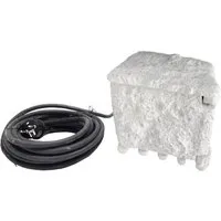 Ubbink Gartensteckdose Stone Decor, 4-fach - Wasserpumpen - Wetterfeste Gartensteckdose mit 4 Steckdosen für vielseitige Nutzung im Außenbereich, ideal für Gartenbeleuchtung und Geräte.