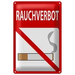 Roomando Metallschild Blechschild Hinweis 20x30cm Rauchverbot 20x30