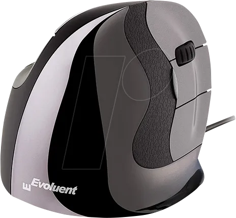 Evoluent VerticalMouse D Large - Ergonomische Vertikale Maus - Mäuse - Ergonomisches Design zur Reduzierung von Handgelenkschmerzen, Laser-Sensor für präzise Steuerung und 6 programmierbare Tasten.