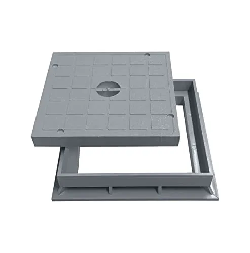 Marley Schachtdeckel mit Rahmen 20x20cm - Baudrainagen: Frost- und schlagfester Schachtdeckel aus langlebigem Kunststoff, ideal für sichere Abdeckung von Einlaufschächten.