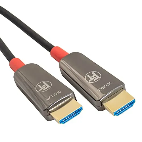 FeinTech 8K HDMI Glasfaserkabel 8m - Ultimatives Gaming-Erlebnis - HiFi-Kabel für verlustfreie Ultra-HD Übertragung bis 8K 60Hz und 4K 120Hz, ideal für PS5 und Xbox, unterstützt Dolby Atmos und HDR ohne Verzögerung.