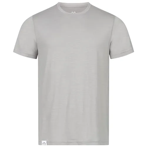 Alpenwert® Merino Shirt Herren [Made IN Portugal] perfektes Wandershirt Wander Tshirt aus Merinowolle Tshirt für Sport, Outdoor, Funktionsshirt (DE/NL/SE/PL, L, Regular, Regular, Grau)