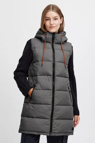 OXMO Steppweste OXJoanne - Modische Jacke in Grau - Funktionsjacken mit Kapuze und Kordelzug, ideal für lässige Outfits und optimalen Tragekomfort dank relaxed fit.