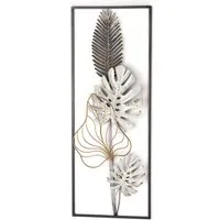 Kobolo MONSTERA Wandbild - Metallbild in Schwarz Gold - Kunstdrucke mit floralem Design, handgefertigt und ideal für stilvolle Indoor-Dekoration. Die rückseitige Aufhängung ermöglicht eine einfache Montage.