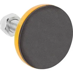 Gelenkfuß Ø 80 mm, M16 x 200, Form B, gelb lackiert - Robuster Gelenkfuß Ø 80 mm, M16 x 200, ideal für stabile Anwendungen. Gelb lackiert für hohe Sichtbarkeit und Langlebigkeit in der Nutzung.