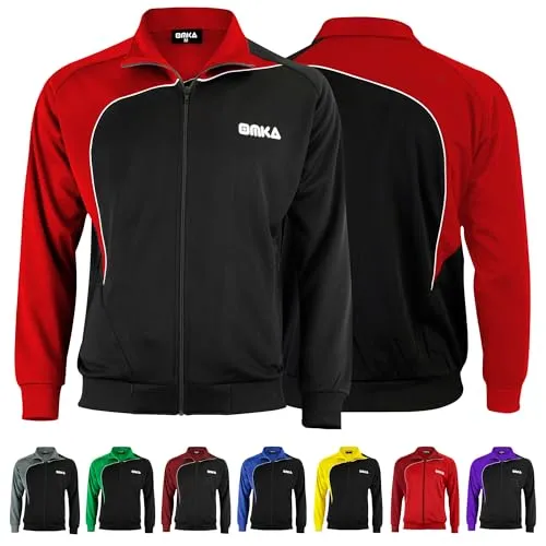 OMKA Herren Premium Leichtgewicht Sportjacke – Atmungsaktiv und Feuchtigkeitsableitend - Funktionsjacken mit Fleece-Innenfutter für besten Komfort beim Sport. Ideal für Fußball, Training und Jogging, sorgt für optimale Temperaturkontrolle und Bewegungsfreiheit.
