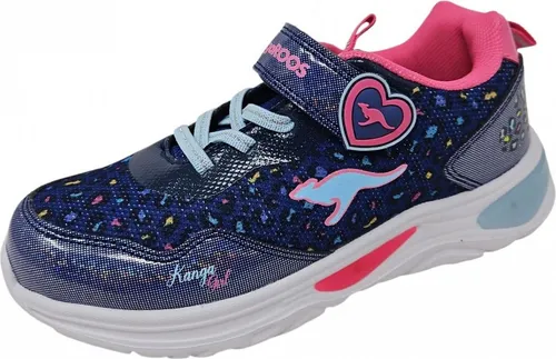 KangaRoos K-SLG Beauty EV Sportschuh Blau für Mädchen - Stylische Mädchen Sportschuhe in Navy mit rosa Akzenten, ideal für Freizeit und Sportaktivitäten.