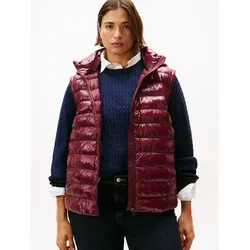 Tommy Hilfiger Curve Steppweste CRV LW PADDED SLIM VEST in großen Größen, mit Kapuze rot 6XL (52)