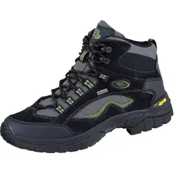Bruetting Summit High Schuhe anthrazit/schwarz/grün Gr. 45 - Stiefeletten für Herren, wasserabweisend und atmungsaktiv dank ComforTEX-Membran, ideal für Freizeit und Wandern, mit VIBRAM-Laufsohle für hohe Robustheit.