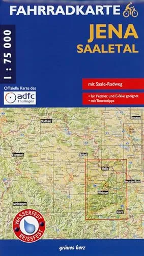 Fahrradkarte Jena, Saaletal: Mit Tourentipps. Offizielle Karte des ADFC-Landesverbandes Thüringen. Wasser- und reißfest. (Fahrradkarten)