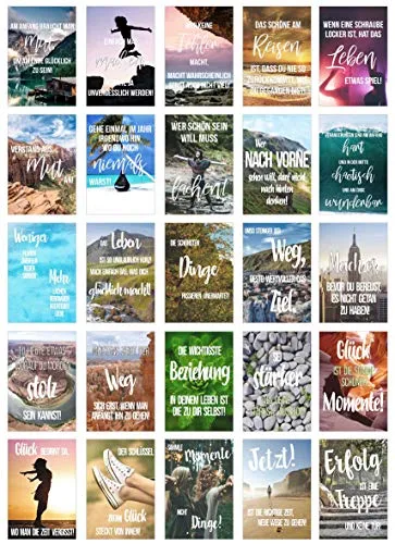 Edition Seidel Set 25 Postkarten Leben & Momente mit Sprüchen - Karten mit Spruch - Geschenk - Dekoidee, Liebe, Freundschaft, Leben, Motivation, Geburtstagskarten Bild Bilder lustig Postkarte Karte