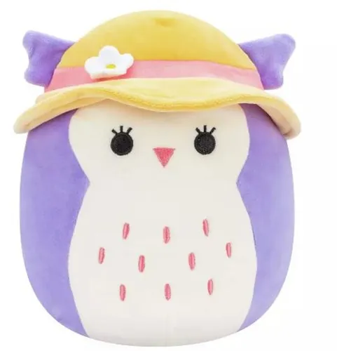 Squishmallows SQCR05400 - Holly die Eule mit Sonnenhut 19 cm - Stofftier & Teddybären, superweiches Kuscheltier für lange Reisen und Spielspaß, ideal zum Sammeln!