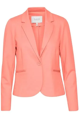 b.young BYRizetta Damen Blazer - Eleganter Anzugsblazer in Shell Pink - Blazer für Damen mit Stretch und 1-Knopf-Verschluss, ideal für Büro und Freizeit. Bequem und vielseitig kombinierbar für jeden Anlass.