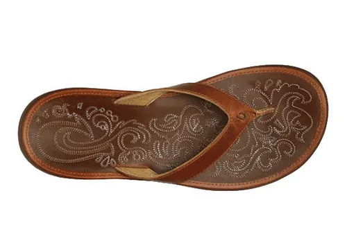 OluKai Paniolo Women - Größe 6US für Damen - Wanderschuhe mit romantischem Stickmuster, aus hochwertigem Leder und weichen Riemen für höchsten Tragekomfort. Ideal für Urlaub und Abenteuer.