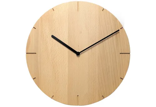 Natuhr Funkwanduhr aus massivem Buchenholz, ⌀ 30 cm - Elegante Wanduhr aus geöltem Buchenholz mit präzisem Funkuhrwerk, das automatisch die Zeitumstellung vornimmt. Ideal für stilvolle Wohnräume.