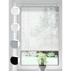 Sonello Jalousie Klemmfix ohne u. mit Bohren 35cm x 175cm Weiß Aluminium Jalousette, Klemmfix, Inkl. Halterung für Decken- u. Wandmontage Alu Jalousie Fenster u. Tür, Blickdicht freihängend weiß 35 cm x 175 cm