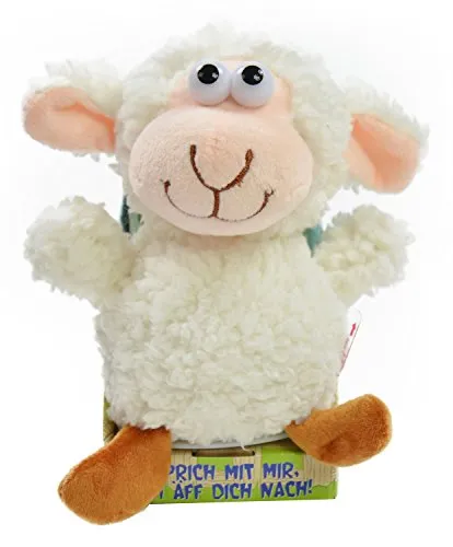 Kögler 75657 - Labertier Zottel Schaf Bubi - Witziges Plüschtier mit Nachsprechfunktion, ca. 18 cm groß. Bewegt den Kopf und nimmt bis zu 6 Sekunden auf. Ideal als Geschenk für Kinder, sorgt für hohen Spielspaß!