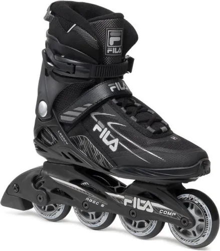 FILA Inline Skates Legacy Comp - Schwarz/Grau, Größe 44 (US 11) - Inliner für Herren aus leichtem Composite-Material mit 4 Rollen, ideal für komfortable Ausflüge und großen Fahrspaß. Perfekt für aktive Freizeitgestaltung.