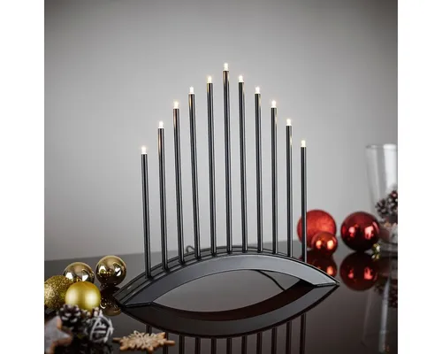 MeLiTec LED Weihnachts Beleuchtung SL30-2 Fensterlicht XMAS - Elegantes, mattes Brückendesign mit 11 LED-Leuchtstäben für stimmungsvolle Beleuchtung. Kompakt und vielseitig, ideal für Tische und Regale. Energiesparend mit nur 2,5 W für hohe Effizienz.
