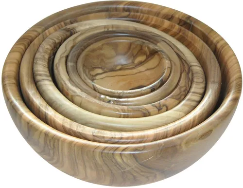 BERARD FRANCE 1892 Schüssel, Massivholz, (6-tlg), Olivenholz, Ø 5-17 cm, handgefertigt