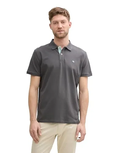 Tom Tailor Herren 1027713 Piqué Poloshirt aus Baumwolle, 10307 - Dark Shadow, XXL