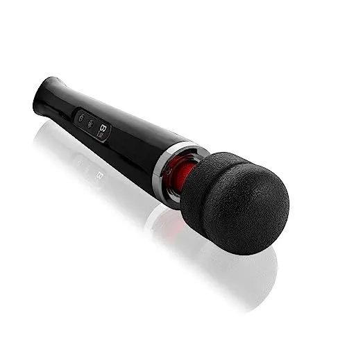DAS ORIGINAL von „BuyAndFeelGood“ MAGIC WAND mit 20 Vario/10 Speed - Aufliege-Vibratoren für sie mit Klitoris-Stimmulation - Massagestab in Schwarz