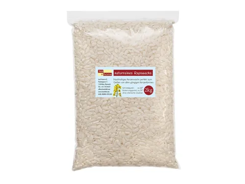 Rapswachs 2kg für Kerzenherstellung, 100% Naturwachs zum selber Kerzengießen