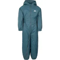 Trespass Dripdrop Kinder Regen-Overall (98) (Petrol) - Wasserabweisender Regen-Overall mit fixierter Kapuze und elastischen Bündchen. Ideal für nasses Wetter, damit Ihr Kind trocken und bequem bleibt.