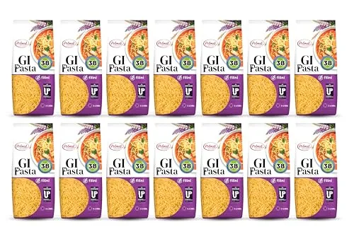 Filini Nudeln für Diabetiker & Low Carb | Hergestellt aus Hartweizen | Low-Carb-Diät | Glykämischer Index 38 (14er pack)