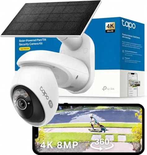 TP-Link Tapo C660 KIT - 4K Überwachungskamera - Überwachungskamera mit 3840 x 2160 Pixeln für gestochen scharfe Bilder und umfassende Sicherheit in Ihrem Zuhause.