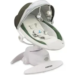 CARETERO Opti Kinder Schaukelstuhl - 360° Drehung & Moskitonetz - Grün - Schaukelstuhl für Kinder mit 360° Drehfunktion, integrierten Moskitonetz und drei Schaukelmodi. Ideal für Sicherheit und Komfort Ihres Babys, perfekt für jedes Zuhause.