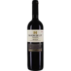 Barón de Ley Reserva 2020 - Qualitäts-Rotwein aus Rioja - Eleganter Reserva mit 100% Tempranillo und langem Barriqueausbau. Ideal für Weinliebhaber und perfekt zu rotem Fleisch und Käse. Genießen Sie den kraftvollen Geschmack und die tiefe rote Farbe!