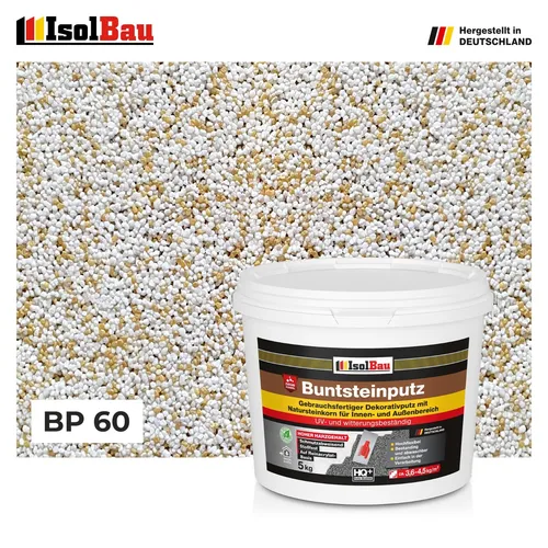 Buntsteinputz Mosaikputz BP 60 (weiss, sand/gelb) 5 kg Absolute ProfiQualität