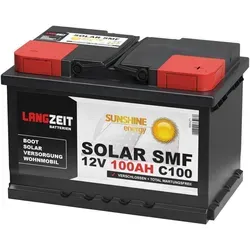 Langzeit Solarbatterie SMF 100Ah 12V - Caravan-Zubehör mit extrem zyklenfester Technologie für regelmäßige Einsätze, ideal für Solar- und Antriebsanwendungen, lange Lebensdauer und hohe Qualität.