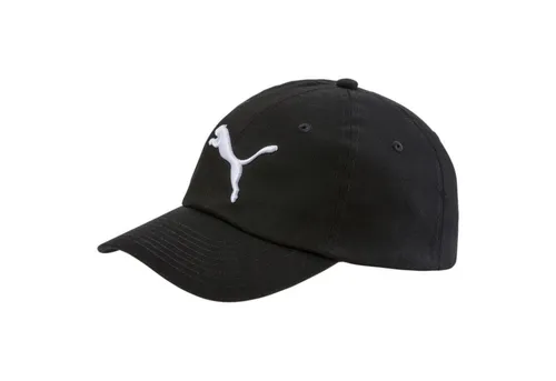 Puma Kinder ESS Cap Jr Kappe, Black/Big Cat, One Size - Baseball Cap mit sechs Panels, anpassbarem Verschluss-Riemen und gebogenem Schild für optimalen Tragekomfort.