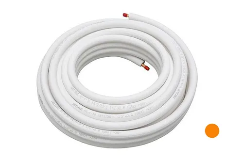 Isolierte Kupfer-Einzelleitung M1 - Hochwertige Kältemittelleitung mit flexibler Polyethylen-Isolierung für eine schnelle Installation. Hohe Hitzeresistenz bis 110°C und kein Verschnitt dank wiederverwendbarer Kappen. Ideal für professionelle Anwendungen.