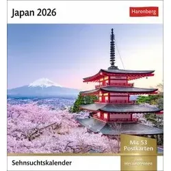 Japan Sehnsuchtskalender 2026 - Wochenkalender mit 53 Postkarten