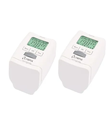 Olympia HT 430-22 Heizkörperthermostat 2er Set Elektronisches Heizungsthermostat Heizungsregler weiß programmierbar Zeitschaltuhr digital