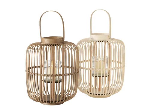 Boltze Windlicht Silas, Ø 36 cm, Hellbraun oder Dunkelbraun - Sonstige - Stilvolles Windlicht in zwei eleganten Farben, ideal für stimmungsvolle Beleuchtung in Ihrem Zuhause.